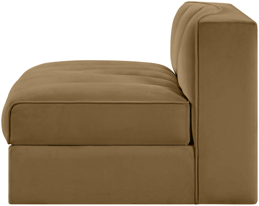 Rummi - Velvet Performance Fabric Upholstered Modular Armless Chair - Stylish Home Furniture