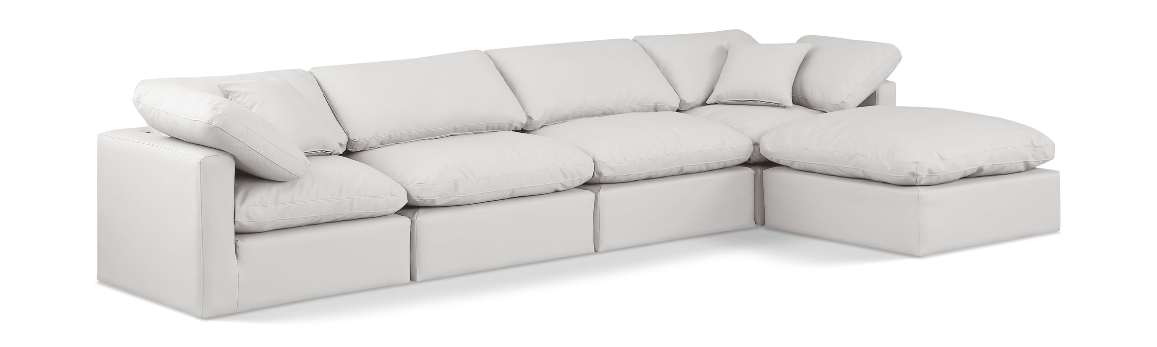 Indulge - Faux Leather 5 Piece Modular Sectional With Chaise