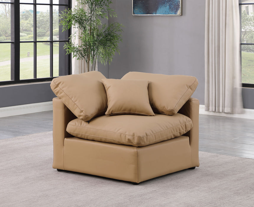 Indulge - Faux Leather Corner Chair - Tan - Stylish Home Furniture