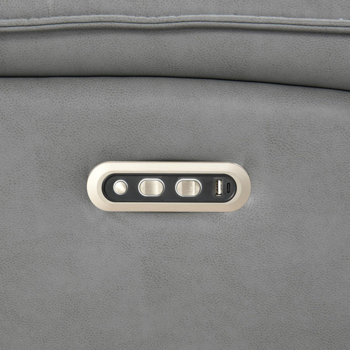 U13 - 6 Piece Gray Power Reclining Sectional With Power Headrest - Dark Gray