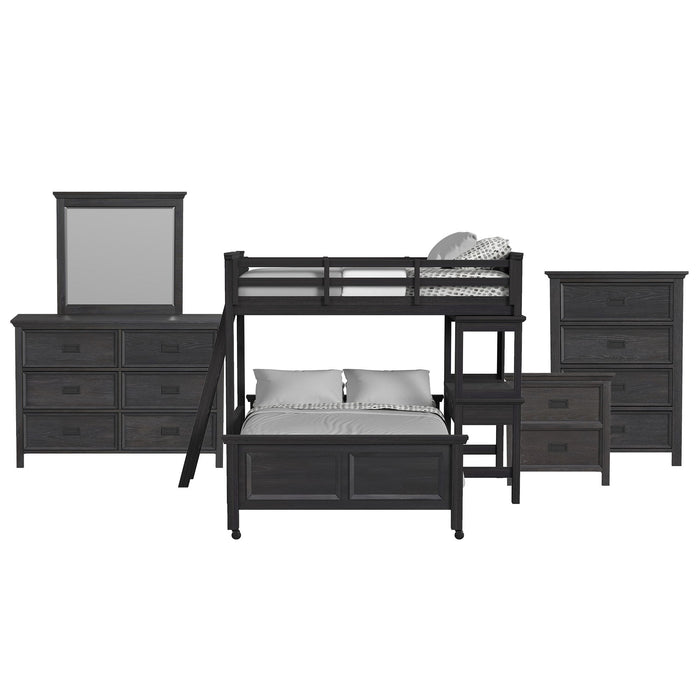 Hampton Kids - Loft With Ladder And Desk With Speaker Bedroom Set - Stylish Home Furniture
