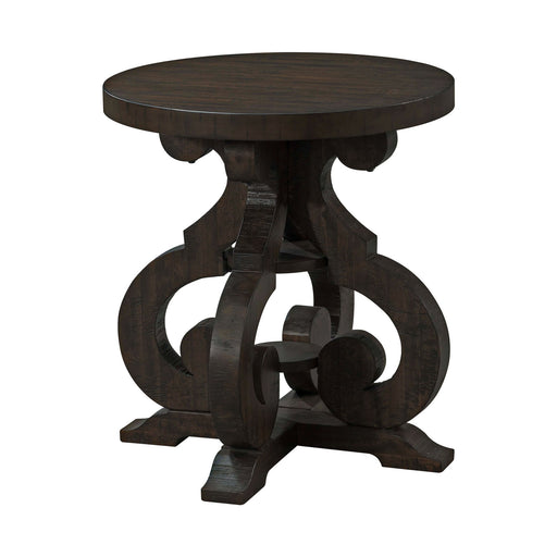 Stone - End Table With PU Base - Dark Walnut - Stylish Home Furniture