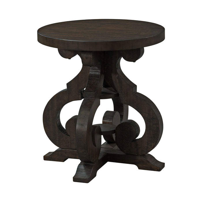 Stone - End Table With PU Base - Dark Walnut - Stylish Home Furniture
