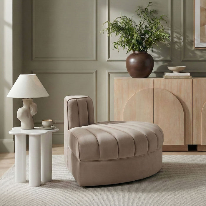 Rummi - Velvet Performance Fabric Upholstered Modular Chair - Stylish Home Furniture