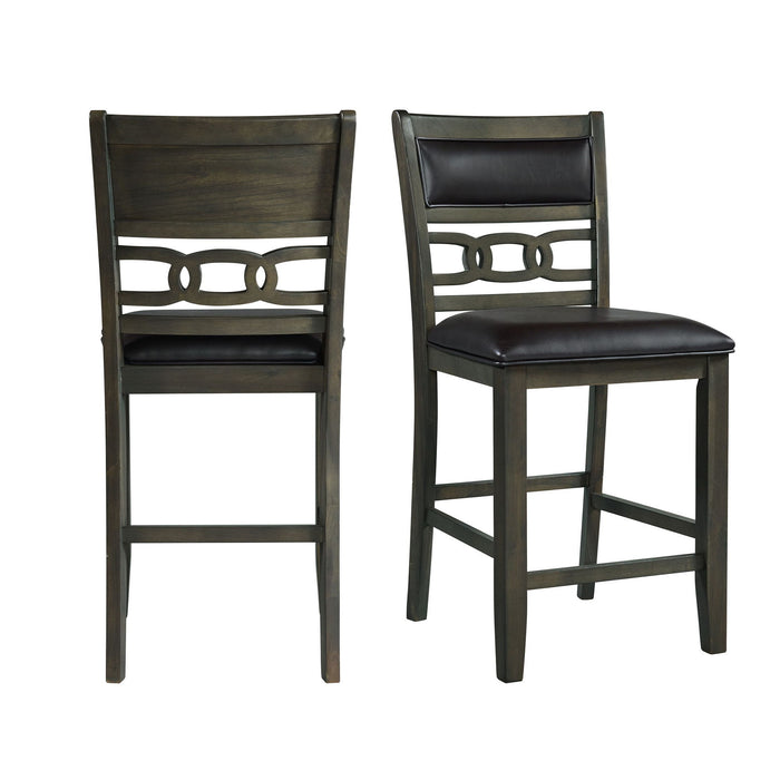Amherst - Counter Side Chair With PU Cushion (Set of 2) - Gray Finish - Stylish Home Furniture