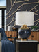 Adara - Metal Table Lamp - Blue / Gold Finish - Stylish Home Furniture