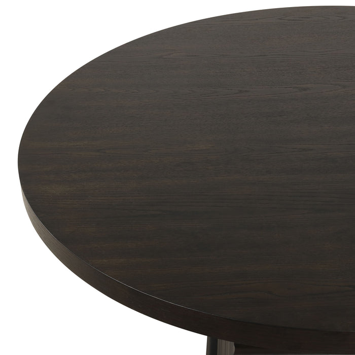 Plateau - 54" Round Dining Table - Top & Base - Dark Brown - Stylish Home Furniture