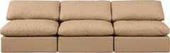 Indulge - Faux Leather 3 Piece Modular Armless Sofa - Tan - Stylish Home Furniture