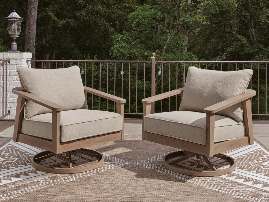 Harmony Headlands - Swivel Lounge With Cushion - Natural / Gray - Stylish Home Furniture