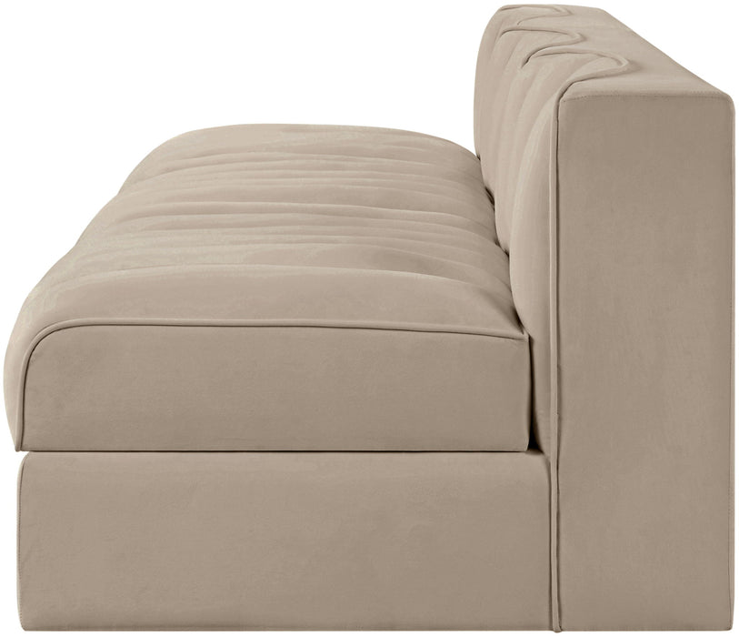 Rummi - Velvet Performance Fabric Upholstered 3 Piece Modular Armless Sofa - Stylish Home Furniture