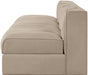 Rummi - Velvet Performance Fabric Upholstered 3 Piece Modular Armless Sofa - Stylish Home Furniture