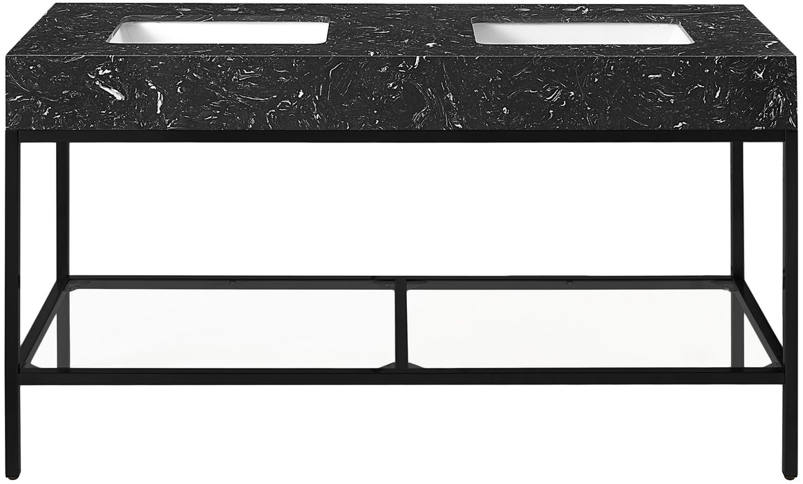Marmo - Engineered Marble Bathroom Vanity With Black Base