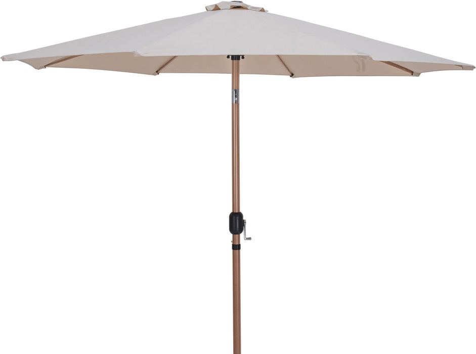 Fiji - Aluminum Patio Umbrella With Round Black And Teak Base
