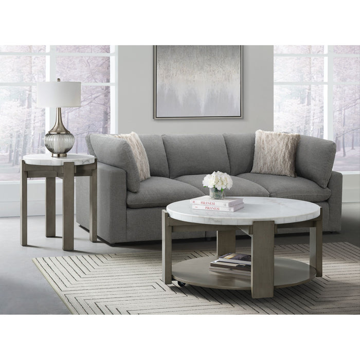 Rosamel - Round Coffee Table - Gray - Stylish Home Furniture