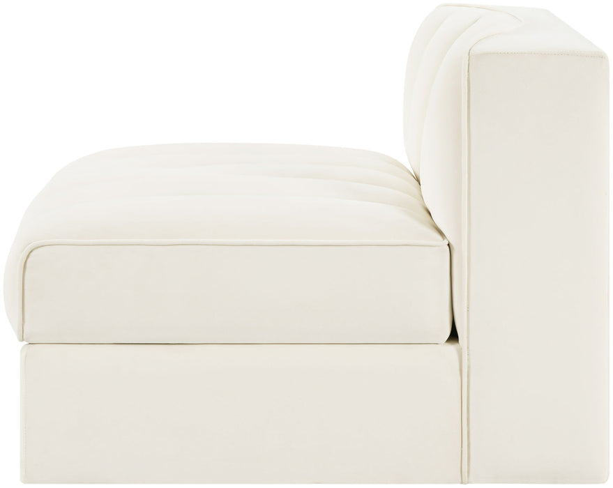 Rummi - Velvet Performance Fabric Upholstered Modular Armless Chair - Stylish Home Furniture