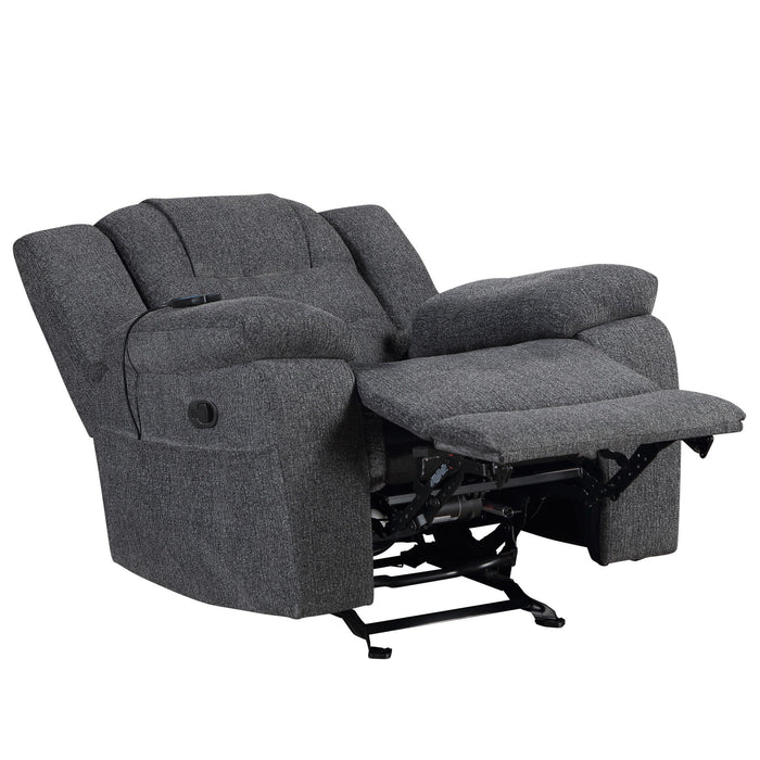Redondo - Glider Recliner With Heat And Massage - Dark Gray