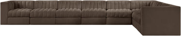 Rummi - Velvet Performance Fabric Upholstered 8 Piece Modular Sectional (With 3 Corner Chairs) - Stylish Home Furniture