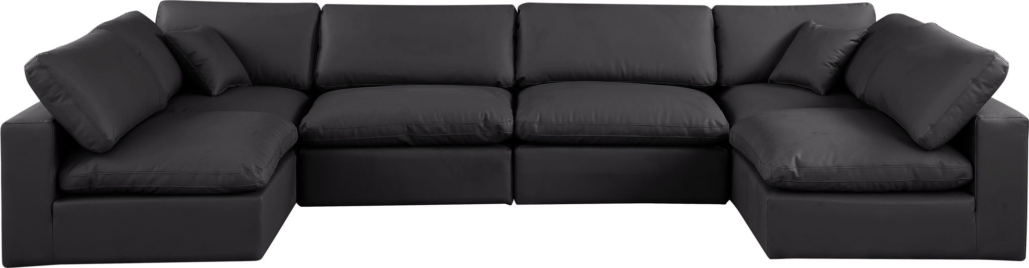 Comfy - 6 Piece Faux Leather Modular Armless Sectional