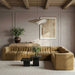Rummi - Velvet Performance Fabric Upholstered 7 Piece Modular Sectional (With 3 Corner Chairs) - Stylish Home Furniture