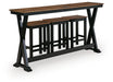 Wildenauer - Rectangular Dining Room Counter Table Set (Set of 4) - Brown / Black - Stylish Home Furniture