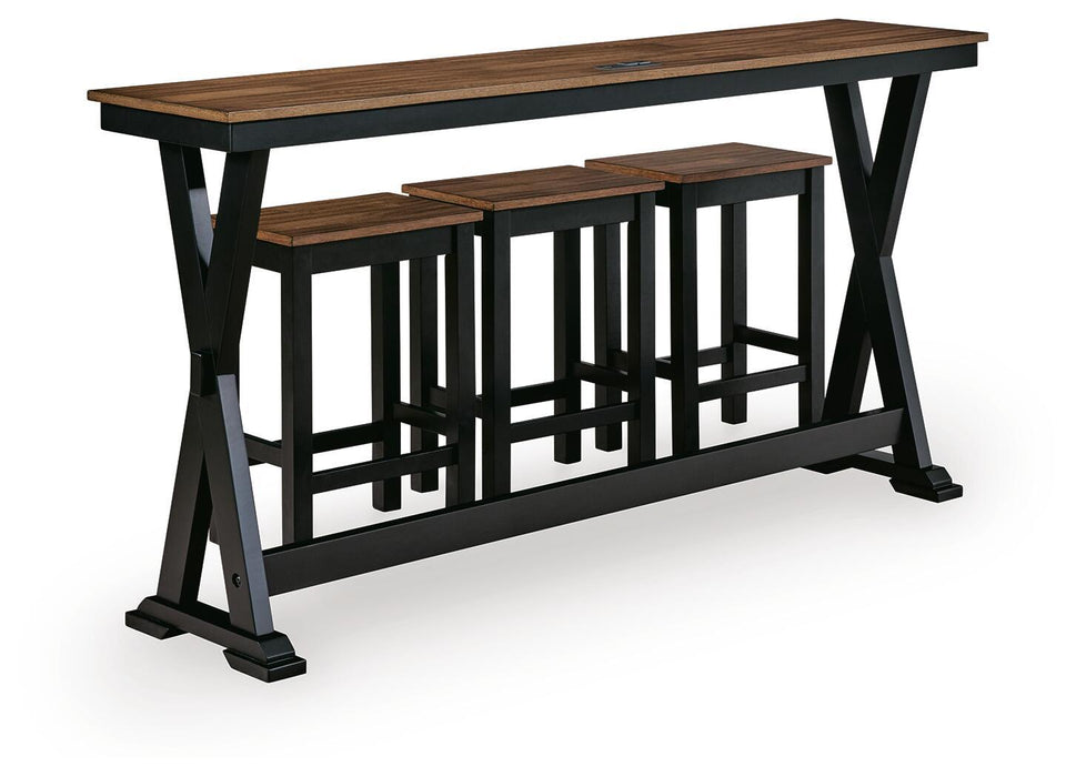Wildenauer - Rectangular Dining Room Counter Table Set (Set of 4) - Brown / Black - Stylish Home Furniture