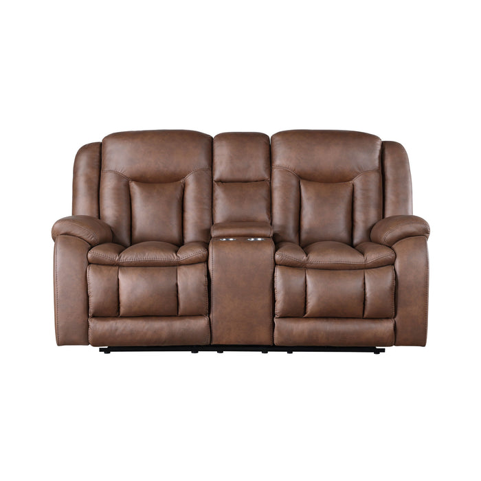 Morello - Console Loveseat With Power Footrest - Brown