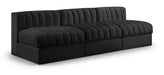 Rummi - Velvet Performance Fabric Upholstered 3 Piece Modular Armless Sofa - Stylish Home Furniture