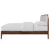 Hawthorne - 5/0 Queen Platform Bed With White Upholstered Headboard - Brown - Stylish Home Furniture