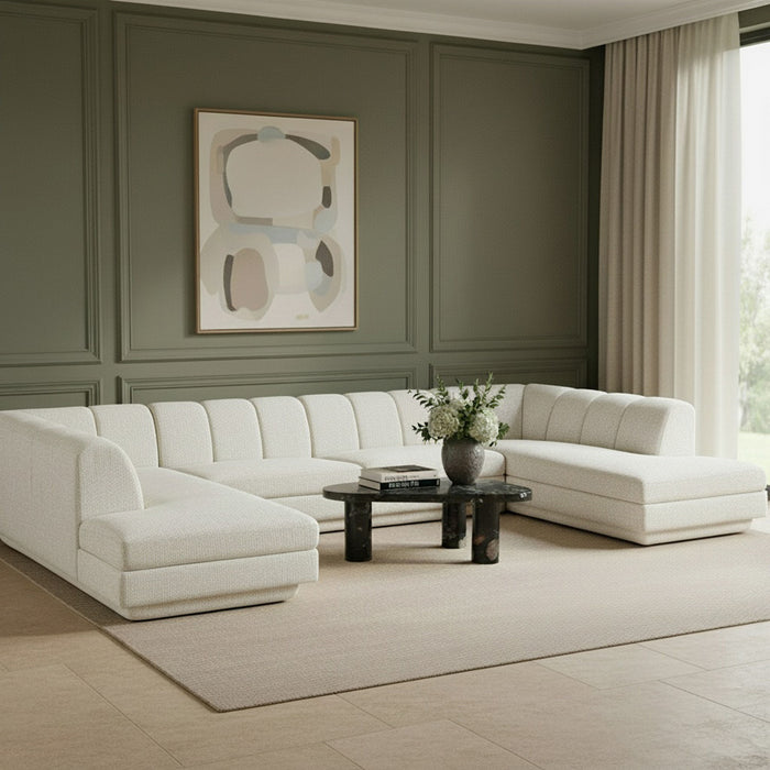 Modari - Sectional - Cream - Stylish Home Furniture