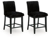 Mervannie - Upholstered Barstool (Set of 2) - Black - Stylish Home Furniture