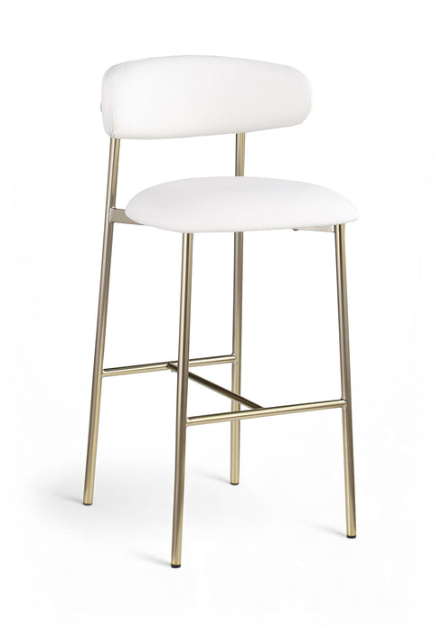 Lupita - Vegan Leather Upholstered Bar Stool With Brushed Gold Frame (Set of 2)