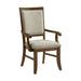 Phillipe - Dining Arm Chair With Fabric (Set of 2) - Cherry And Gray - Stylish Home Furniture