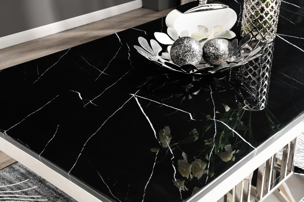 G-08-PARTS - Marble Rectangular Dining Table Top Only - Black