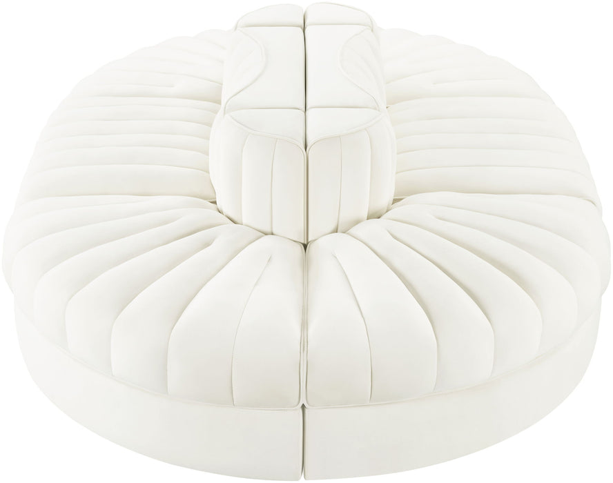 Rummi - Oval Velvet Performance Fabric Upholstered 6 Piece Modular Sectional - Stylish Home Furniture