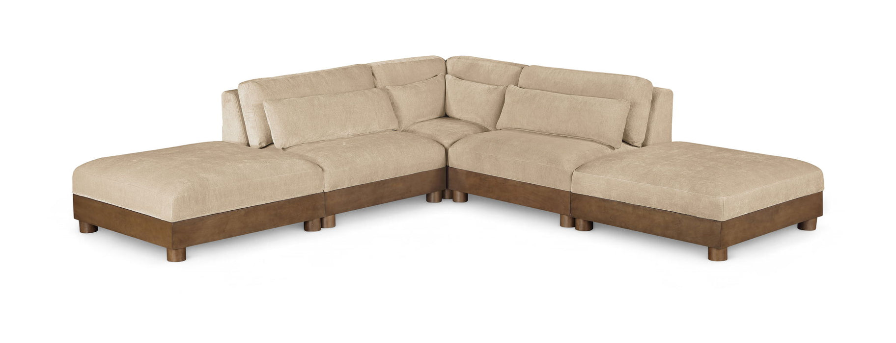 Turin - Fabric Upholstered 5 Piece Modular Sectional
