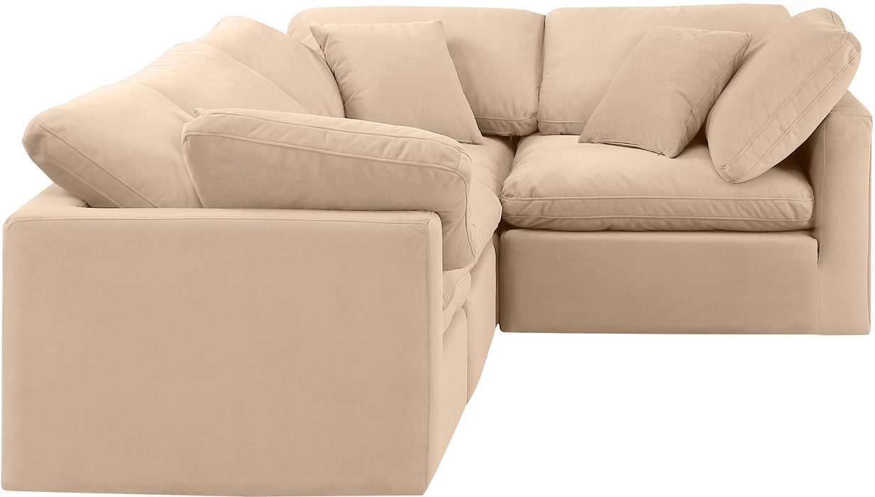 Indulge - Velvet 4 Piece Modular Corner Sectional