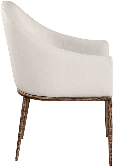 Ferro - Upholstered Dining Arm Chair With Brushed Bronze Legs
