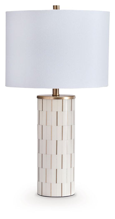 Faridworth - Poly Table Lamp - White / Gold Finish