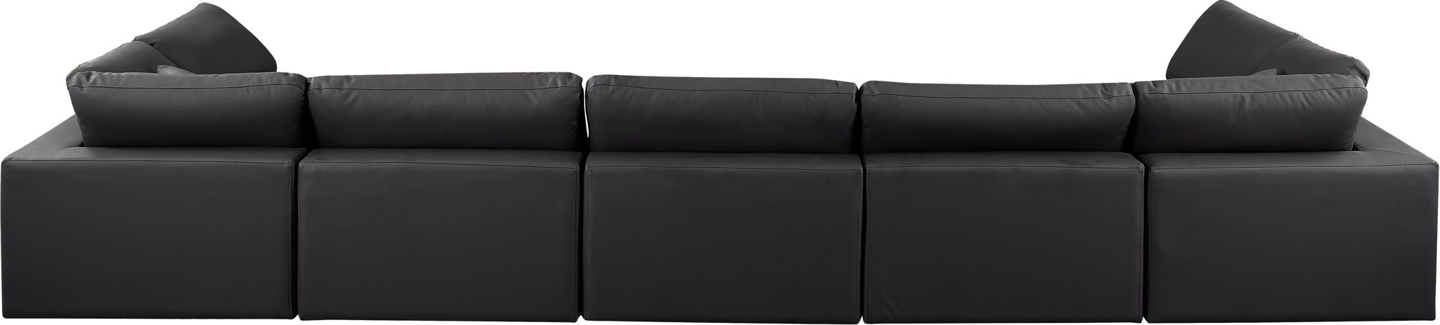 Comfy - 7 Piece Faux Leather Modular Armless Sectional