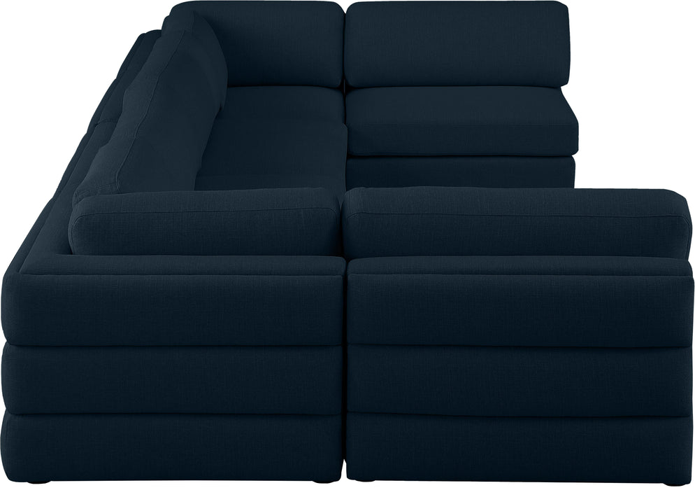 Beckham - Modular Sectional 6 Piece - Navy - Fabric