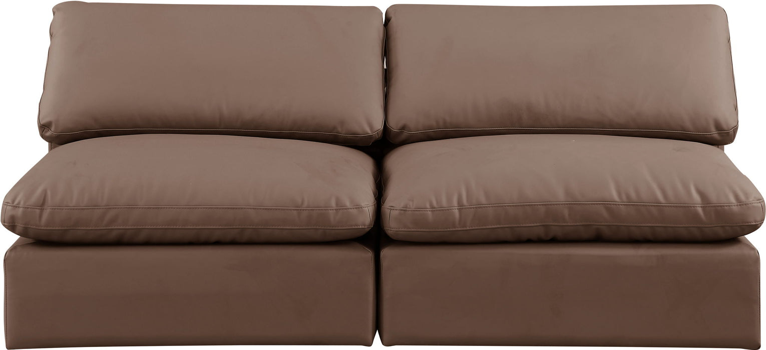 Comfy - Faux Leather Modular Armless Sofa 2 Seats
