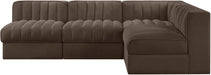 Rummi - Armless Velvet Performance Fabric Upholstered 4 Piece Modular Sectional - Stylish Home Furniture