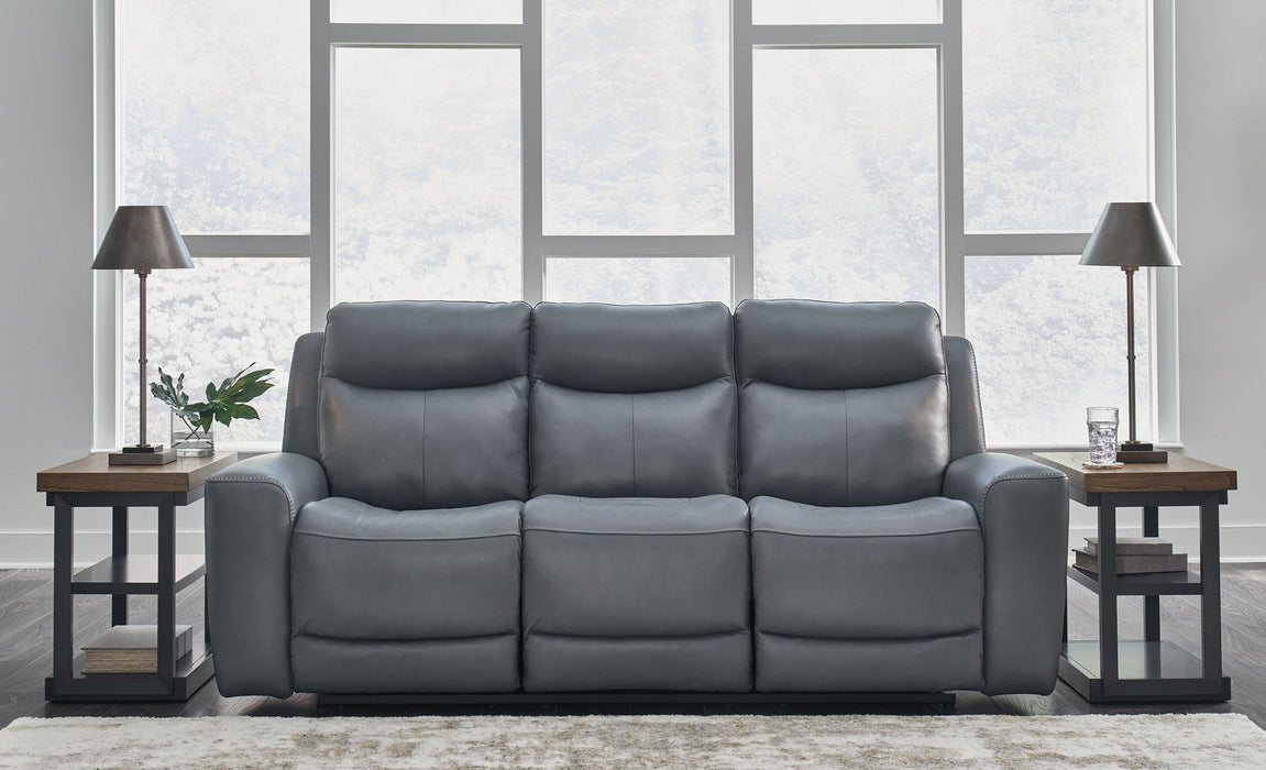 Mindanao - 2 Pc. - Power Reclining Sofa, Power Reclining Loveseat with Console - Steel - Stylish Home Furniture