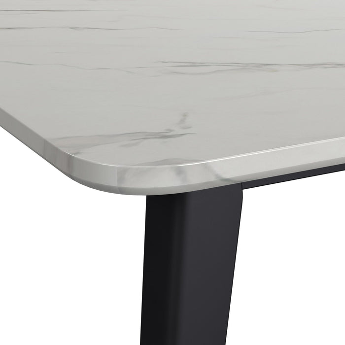 Marlene - Dining Table With White Faux Marble Top - White - Stylish Home Furniture