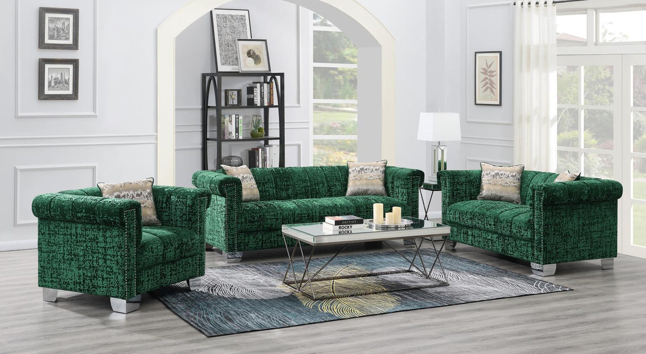 U232 - Crushed Velvet Sofa - Green