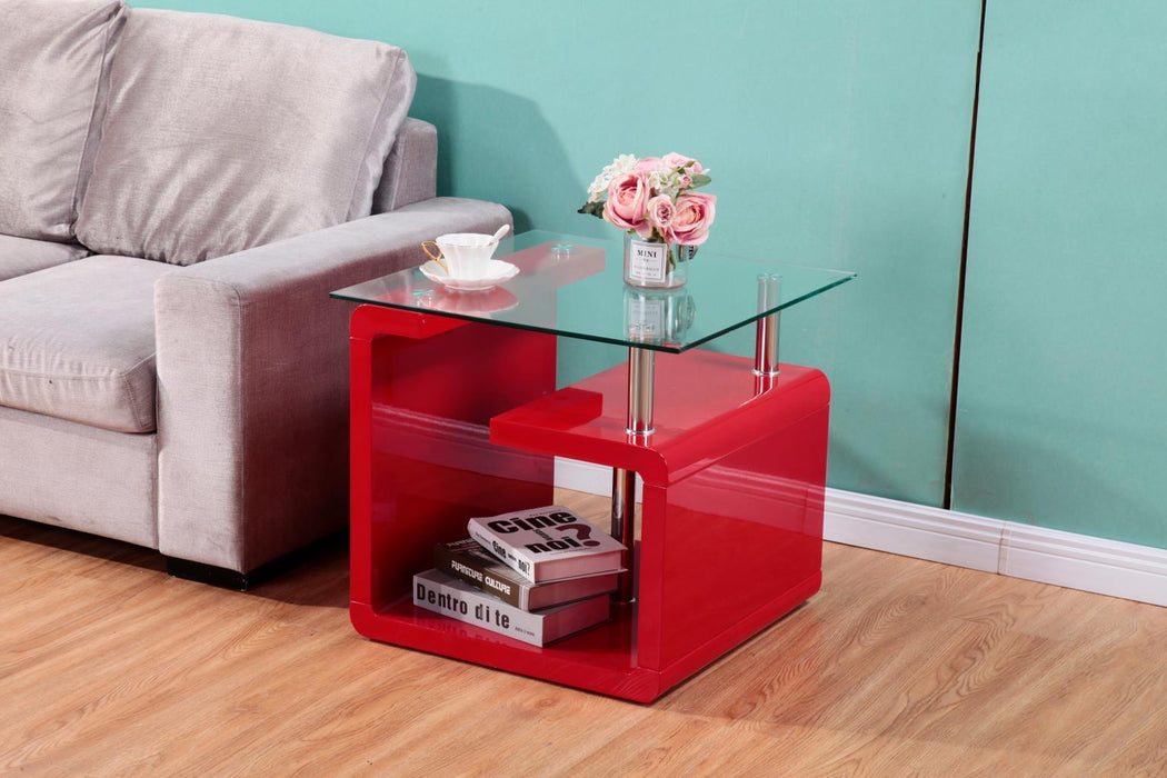 T306 - Coffee Table & 2 End Tables - Red