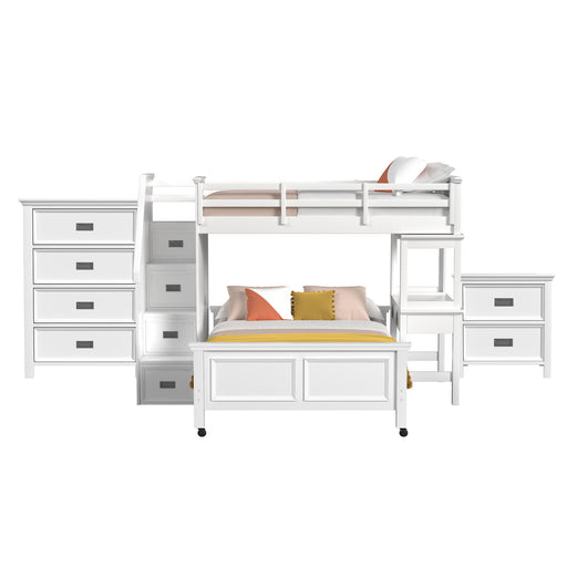 Hampton Kids - Loft With Staircase And Desk With Speaker Bedroom Set - Stylish Home Furniture