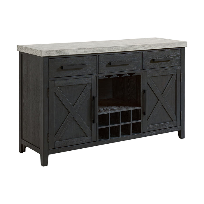 Axel - Server - Light Gray / Espresso - Stylish Home Furniture