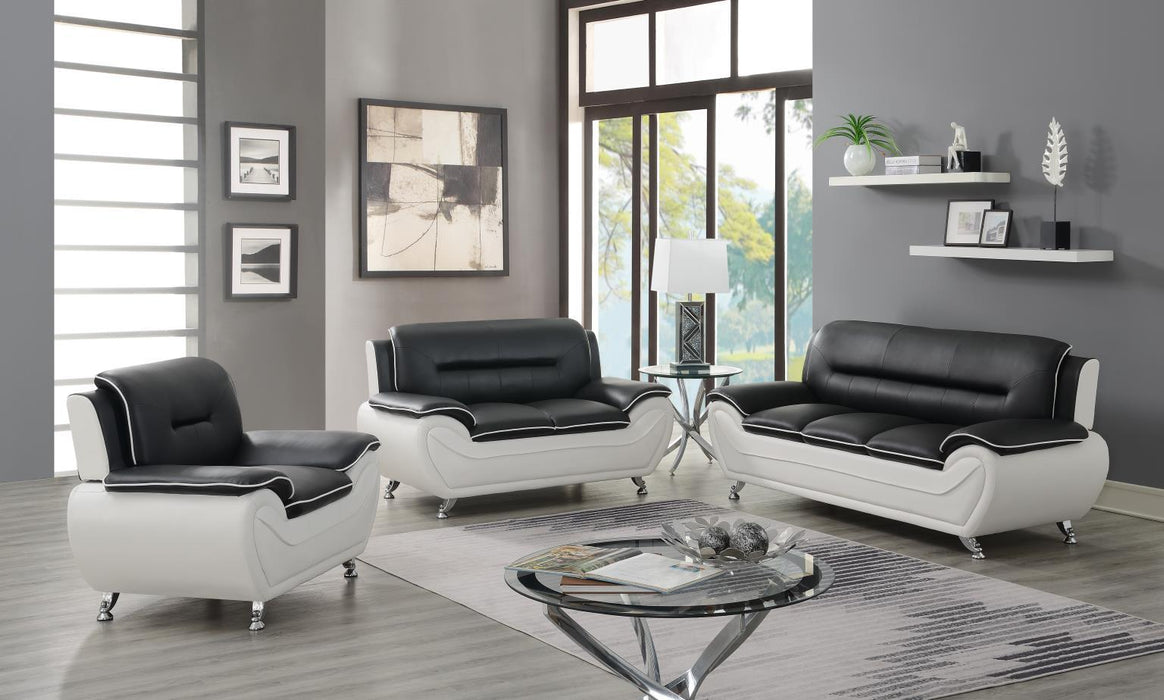 U487 - Faux Leather Sofa - Black