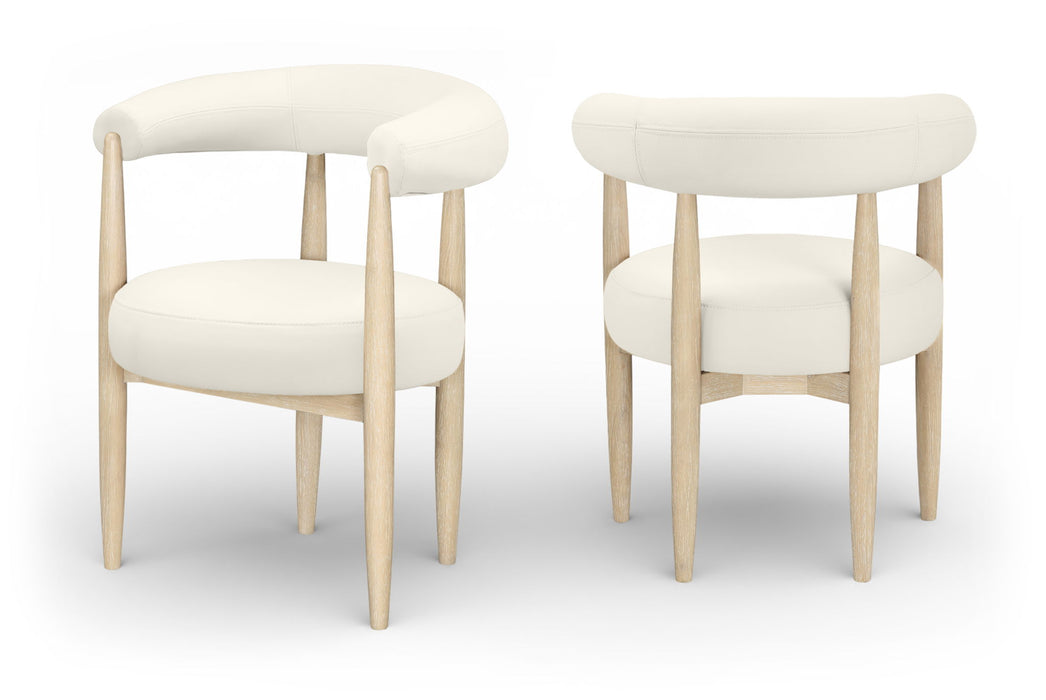 Sable - Vegan Leather Upholstered Dining Chair (Set of 2) - Painted Natural Base - Stylish Home Furniture